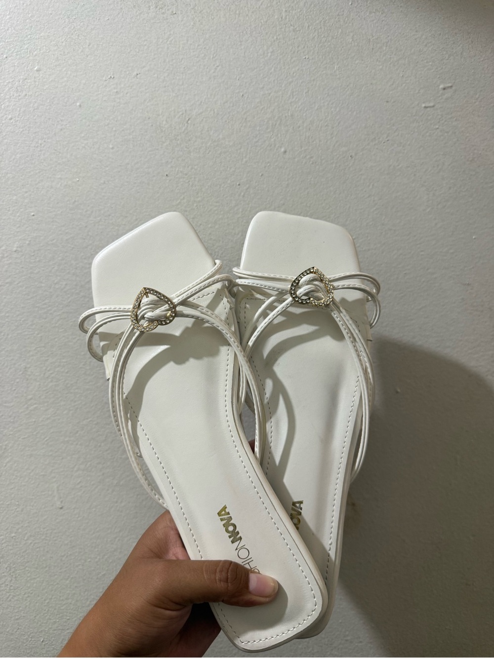 White Strappy Square-Toe Women's Sandals